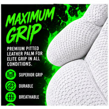PGX Green Smiley batting gloves maximum grip pitted leather palm