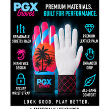 PGX Miami Vice batting gloves premium materials and performance features