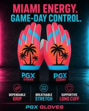 PGX Miami Vice long cuff baseball batting gloves with dependable grip, breathable stretch and supportive long cuff features