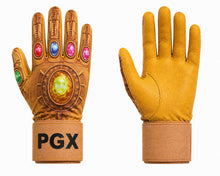 PGX Power Stones long cuff batting gloves front and gold grip palm
