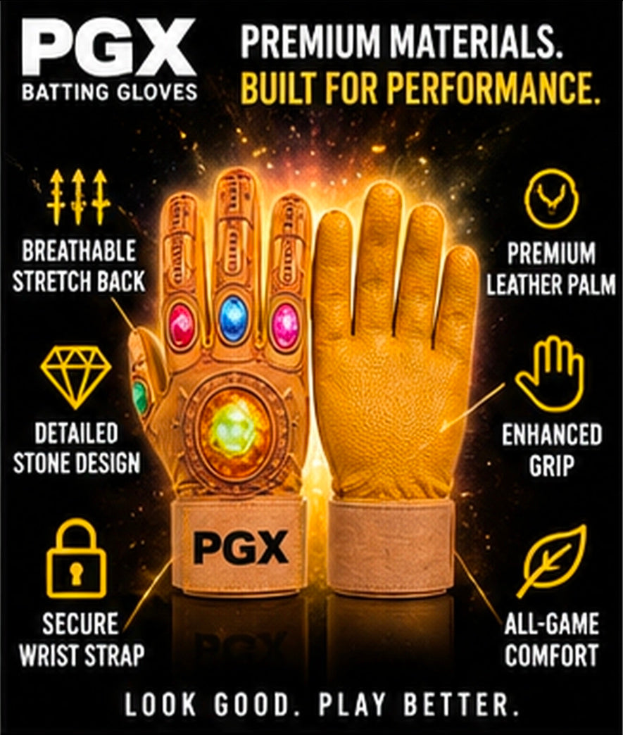 Power Stones Long Cuff Batting Gloves