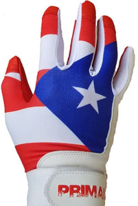 Youth Puerto Rico Baseball Batting Gloves - PRIMAL BASEBALL